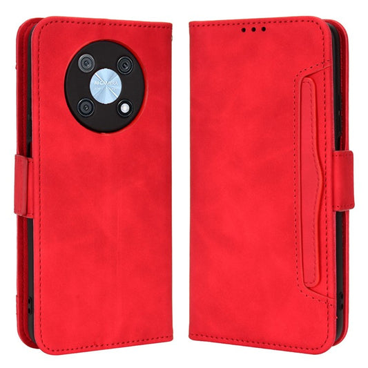 Anti-fall Phone Case for Huawei nova Y90 4G / Enjoy 50 Pro 4G, Scratch-resistant  PU Leather Phone Wallet Cover with Stand Multiple Card Slots - Red