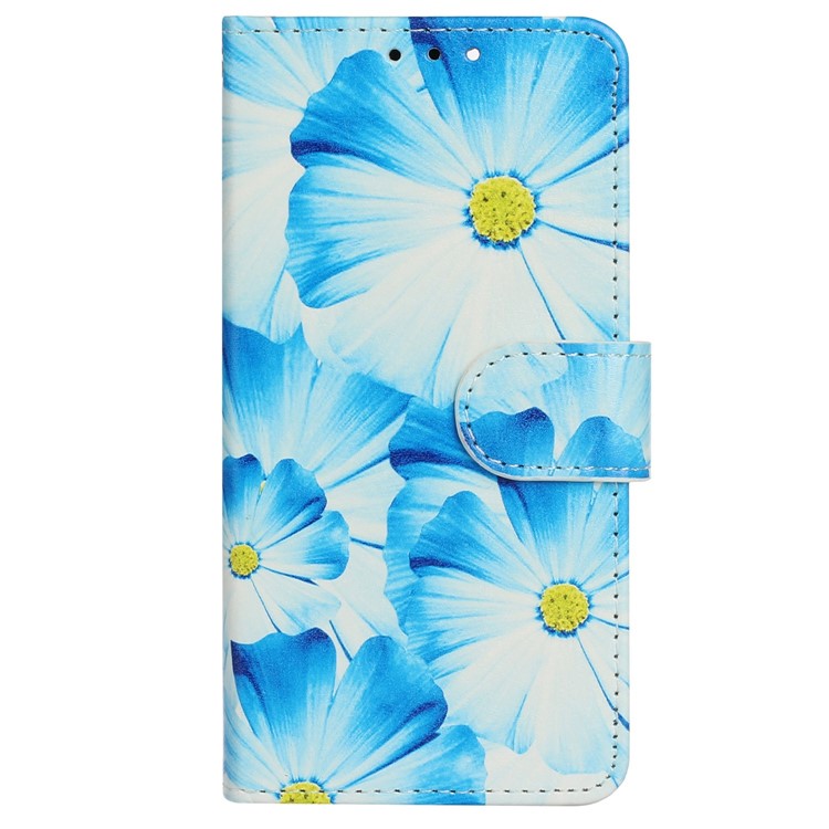 For iPhone 14 6.1 inch Pattern Printing Magnetic Clasp Phone Cover PU Leather Wallet Stand Case - Orchid