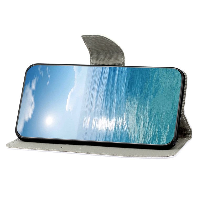 For iPhone 14 6.1 inch Cross Texture Pattern Printing Phone Cover Stand Wallet PU Leather Magnetic Clasp Case - Rhombus / Totem