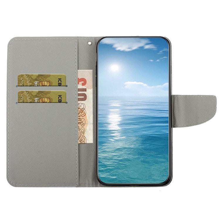 For iPhone 14 6.1 inch Cross Texture Pattern Printing Phone Cover Stand Wallet PU Leather Magnetic Clasp Case - Rhombus / Totem