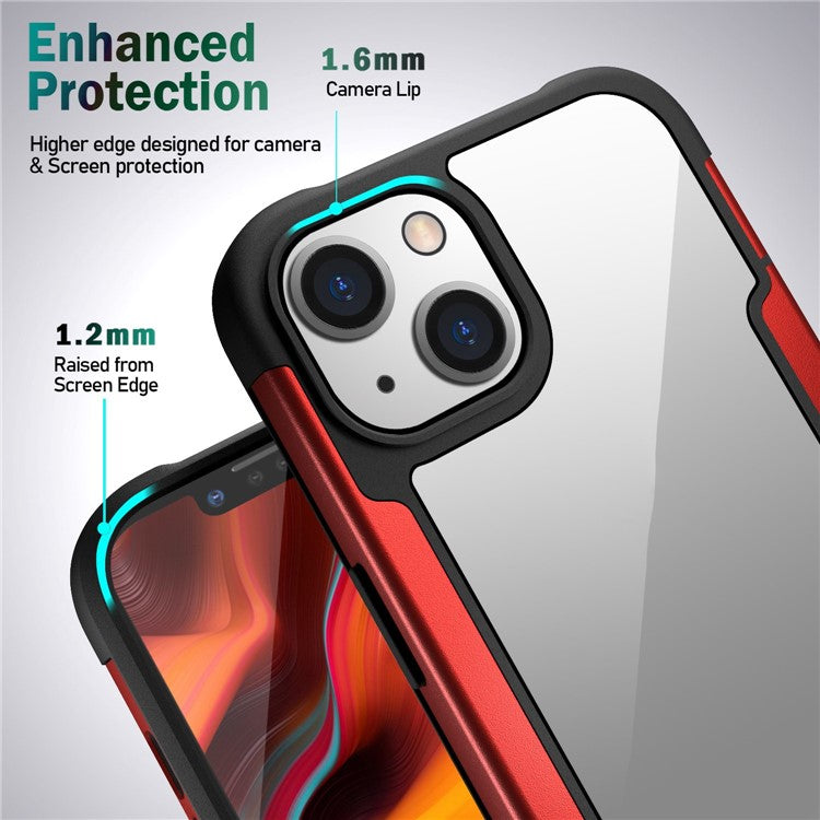 For iPhone 14 Plus Protective Case PC+TPU+Metal Hybrid Anti-Fall Phone Protector - Green