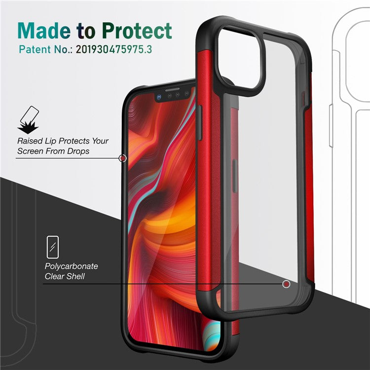 For iPhone 14 Plus Protective Case PC+TPU+Metal Hybrid Anti-Fall Phone Protector - Green