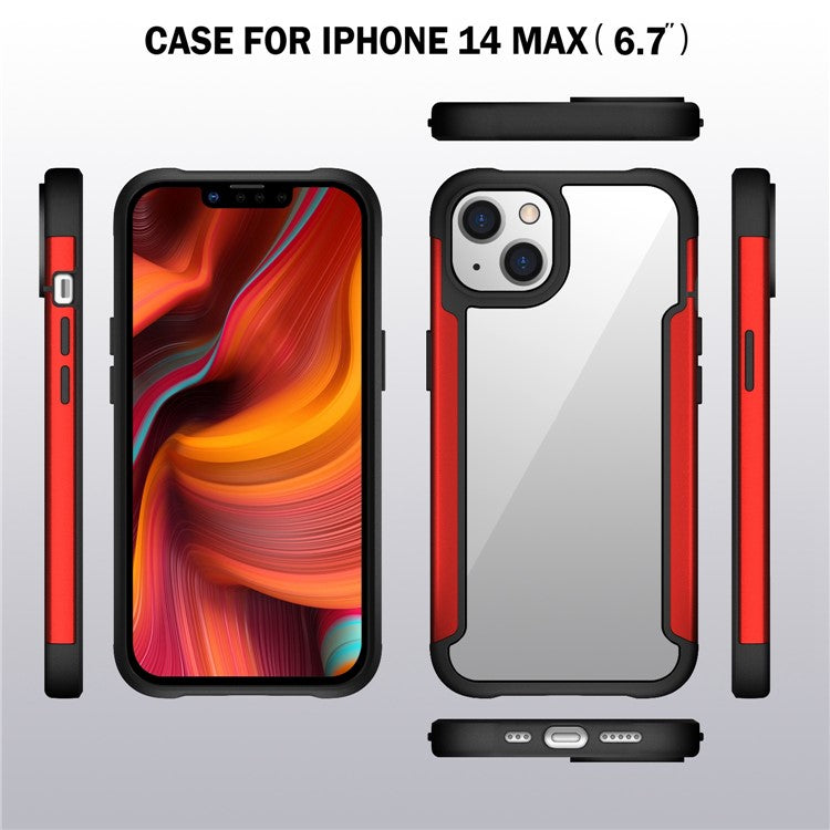 For iPhone 14 Plus Protective Case PC+TPU+Metal Hybrid Anti-Fall Phone Protector - Green