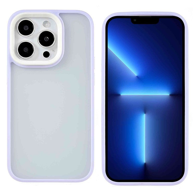 Slim Phone Case for iPhone 14 Pro Max 6.7 inch TPU+Acrylic Protective Cover Skin-Touch Shockproof Case - Purple
