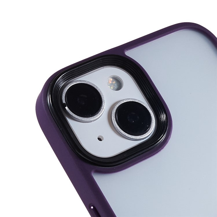 Skin-Touch Phone Case for iPhone 14 Plus Anti-Drop Slim Case TPU+Acrylic Shockproof Cover - Dark Purple