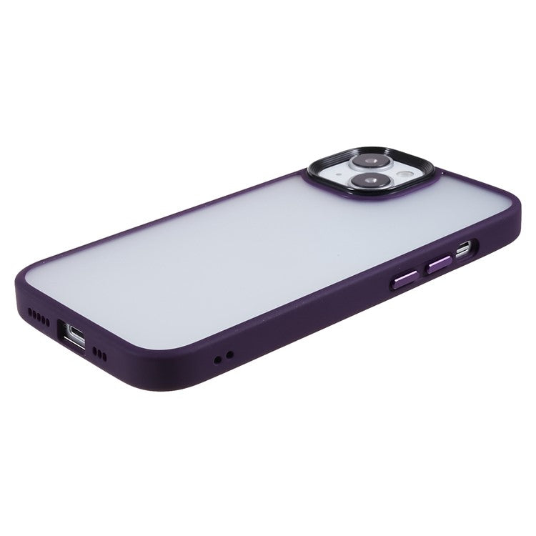 Skin-Touch Phone Case for iPhone 14 Plus Anti-Drop Slim Case TPU+Acrylic Shockproof Cover - Dark Purple