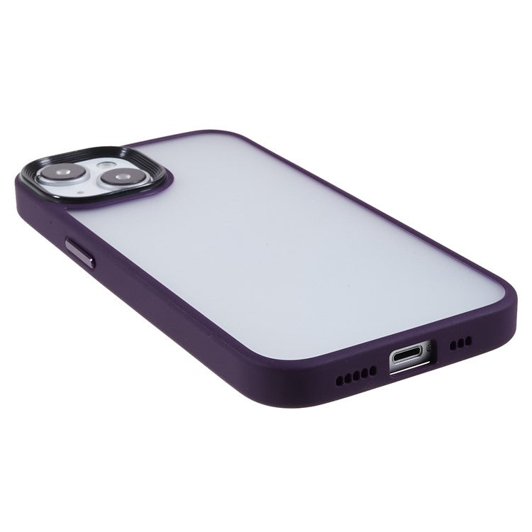 Skin-Touch Phone Case for iPhone 14 Plus Anti-Drop Slim Case TPU+Acrylic Shockproof Cover - Dark Purple