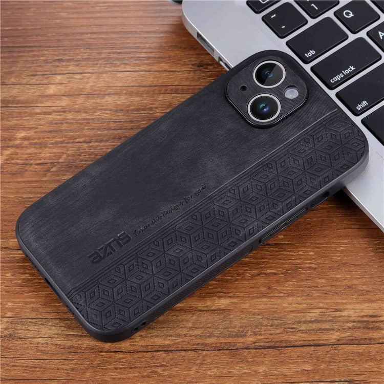 AZNS For iPhone 14 6.1 inch Ultra Slim Phone Case Scratch-resistant PU Leather Coated TPU Well-protected Mobile Phone Cover - Black