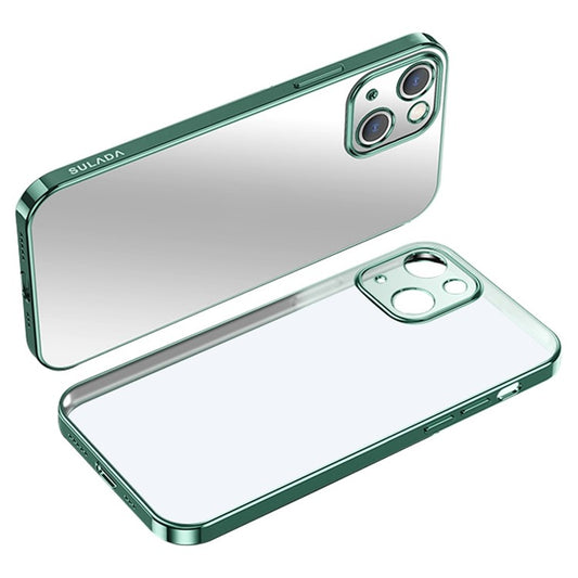 SULADA Nature Series For iPhone 14 6.1 inch, Ultra Slim  Electroplating Soft TPU Matte Phone Case - Green
