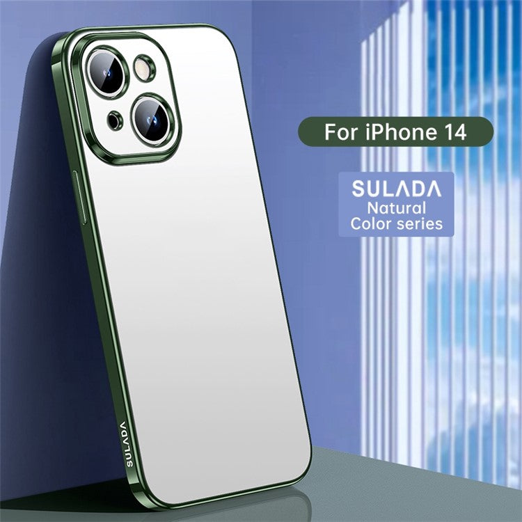 SULADA Nature Series For iPhone 14 6.1 inch, Ultra Slim  Electroplating Soft TPU Matte Phone Case - Green