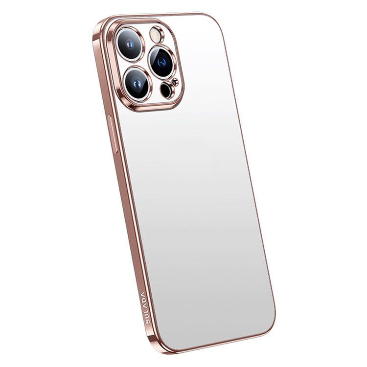 SULADA Nature Series Matte Phone Case For iPhone 14 Pro Max 6.7 inch, Ultra Slim Electroplating Soft TPU Back Cover Support Wireless Charging - Pink