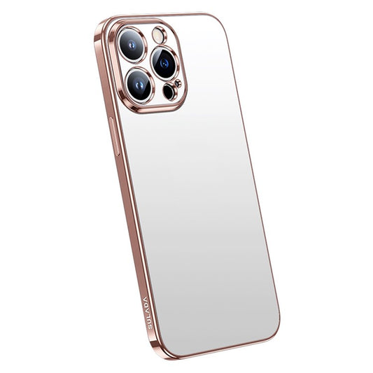 SULADA Nature Series Matte Phone Case For iPhone 14 Pro Max 6.7 inch, Ultra Slim Electroplating Soft TPU Back Cover Support Wireless Charging - Pink