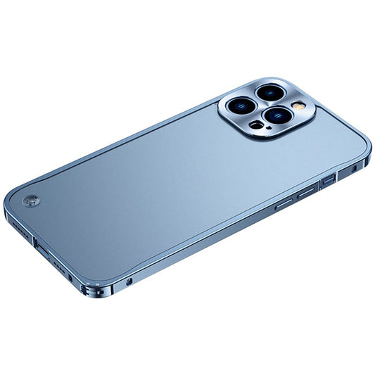 Phone Case for iPhone 14 Pro Max 6.7 inch Protective Phone Cover Anti-Scratch PC+Metal Phone Case with Metal Lock - Blue