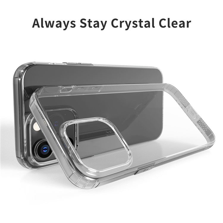 For iPhone 14 6.1 inch Anti-dust Soft TPU Back Cover Anti-scratch Phone Case with Airbag Protection - Transparent Black