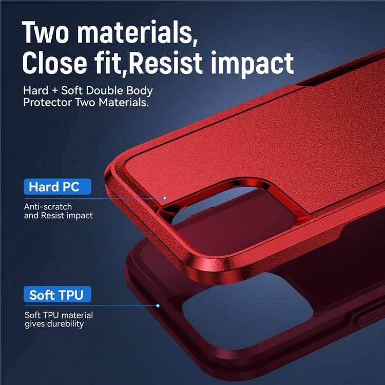 Cellphone Case for iPhone 14 Pro Max 6.7 inch, Scratch Proof PC + TPU Phone Cover Back Protector Case - Red