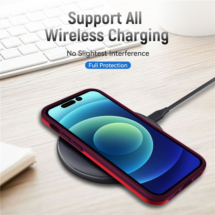 Cellphone Case for iPhone 14 Pro Max 6.7 inch, Scratch Proof PC + TPU Phone Cover Back Protector Case - Red