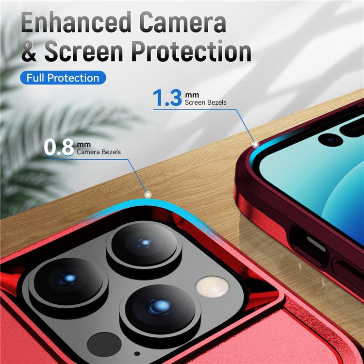 Cellphone Case for iPhone 14 Pro Max 6.7 inch, Scratch Proof PC + TPU Phone Cover Back Protector Case - Red