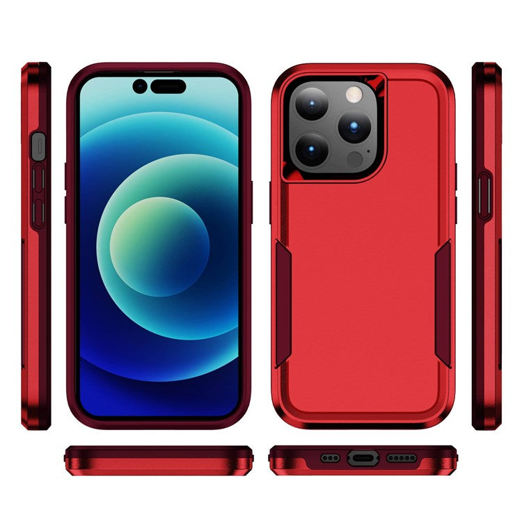 Cellphone Case for iPhone 14 Pro Max 6.7 inch, Scratch Proof PC + TPU Phone Cover Back Protector Case - Red