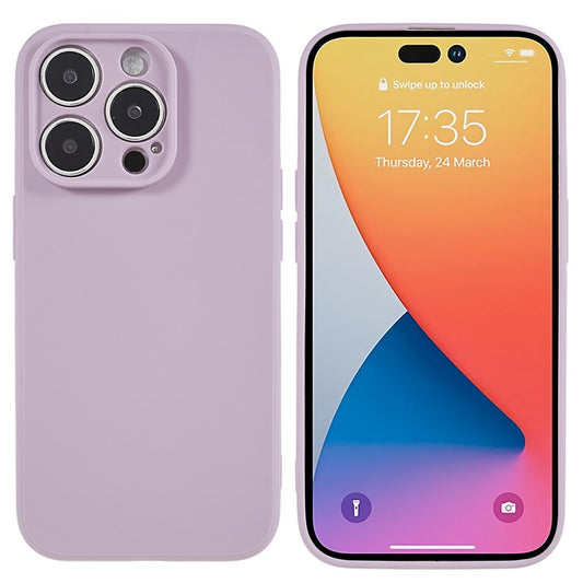 Precise Cutout Case for iPhone 14 Pro Max 6.7 inch Anti-Drop Phone Cover Shockproof TPU Phone Shell - Light Purple