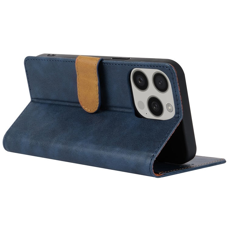N.BEKUS CSJ-001 For iPhone 14 Pro Max Case PU Leather Magnetic Clasp Shockproof  Cover - Blue