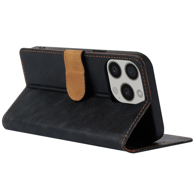 N.BEKUS CSJ-001 For iPhone 14 Pro Max Case PU Leather Magnetic Clasp Shockproof  Cover - Black