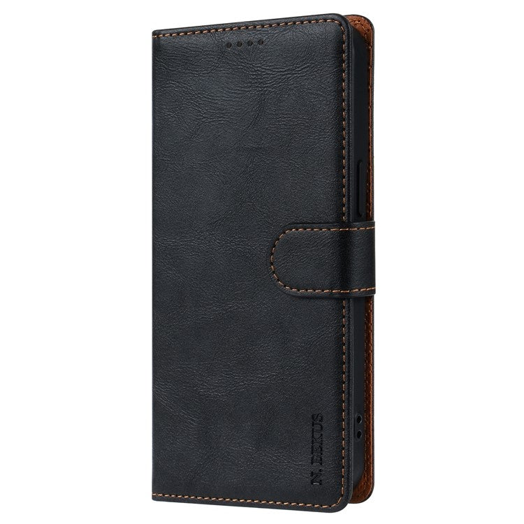 N.BEKUS CSJ-001 For iPhone 14 Pro Max Case PU Leather Magnetic Clasp Shockproof  Cover - Black