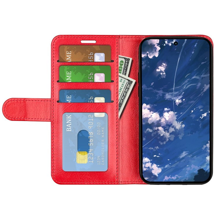 Crazy Horse Texture Wallet Case for Motorola Moto G32 4G, Foldable Stand PU Leather + TPU Folio Flip Phone Cover - Red