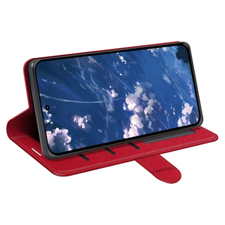 Crazy Horse Texture Wallet Case for Motorola Moto G32 4G, Foldable Stand PU Leather + TPU Folio Flip Phone Cover - Red