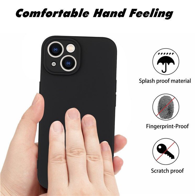 WANLONFENG RB1 Series For iPhone 14 Slim Case Soft TPU Phone Shell with Screen Film, Lanyard - Lavender Grey