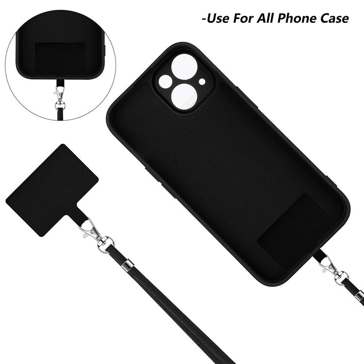 WANLONFENG RB1 Series For iPhone 14 Slim Case Soft TPU Phone Shell with Screen Film, Lanyard - White