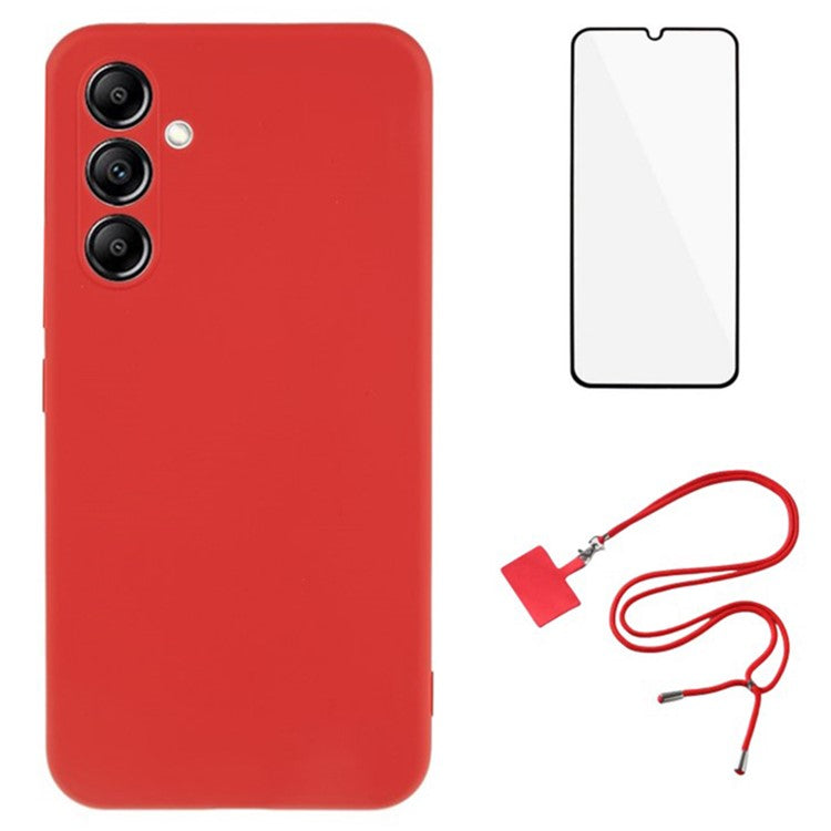 WANLONFENG RB1 Series For Samsung Galaxy A55 5G Case TPU Cover 3-in-1 Phone Accessories - Red