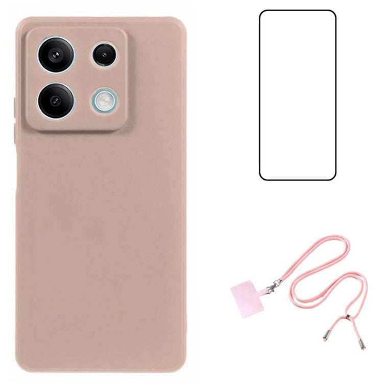 WANLONFENG RB1 Series For Xiaomi Redmi Note 13 Pro 5G / Poco X6 5G TPU Case Phone Cover with Screen Film - Pink