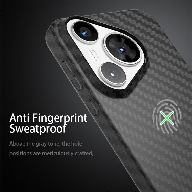 For Huawei Pura 70 Pro / Pura 70 Pro+ Case Carbon Fiber Texture PC Phone Cover - Black+Green