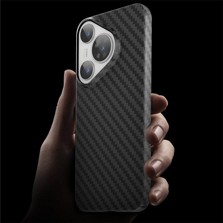 For Huawei Pura 70 Pro / Pura 70 Pro+ Case Carbon Fiber Texture PC Phone Cover - Black+Green