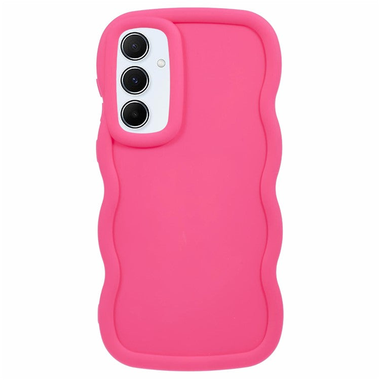 XL Series For Samsung Galaxy A55 5G Case Shockproof TPU Phone Cover with Creative Wave Frame - Rose
