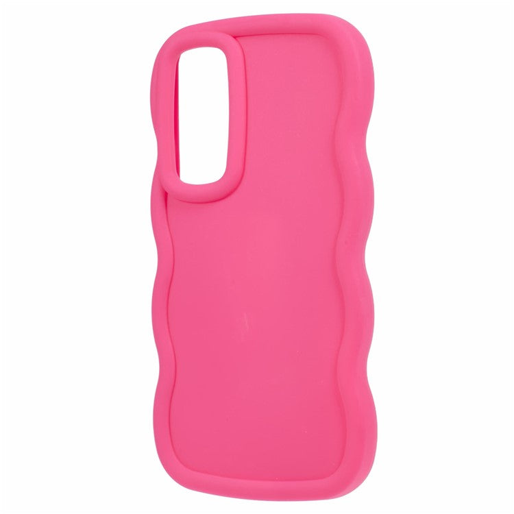 XL Series For Samsung Galaxy A55 5G Case Shockproof TPU Phone Cover with Creative Wave Frame - Rose