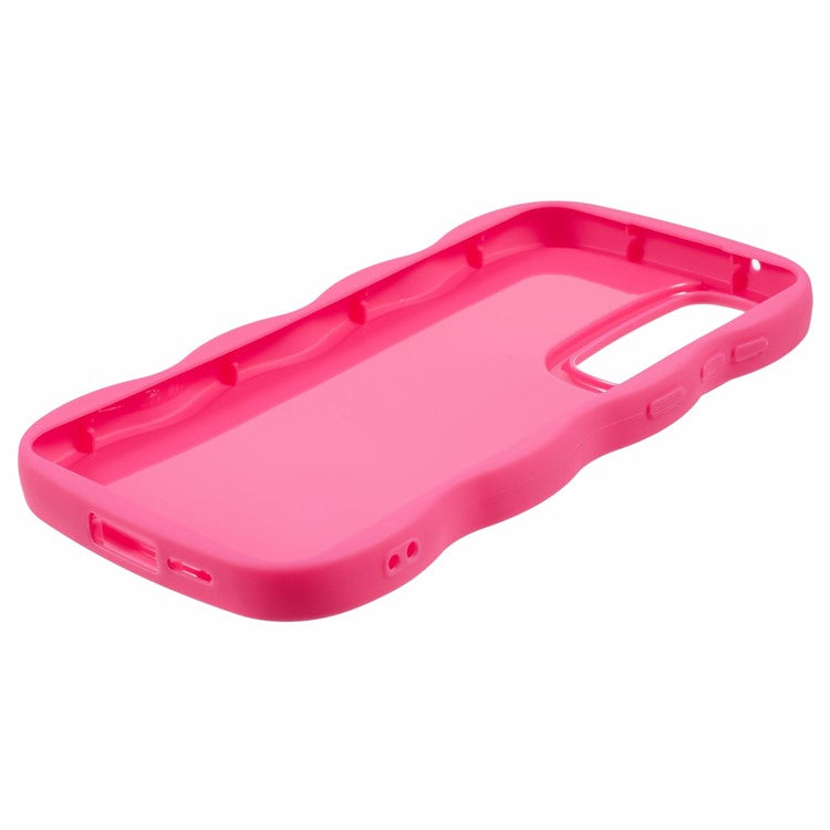 XL Series For Samsung Galaxy A55 5G Case Shockproof TPU Phone Cover with Creative Wave Frame - Rose
