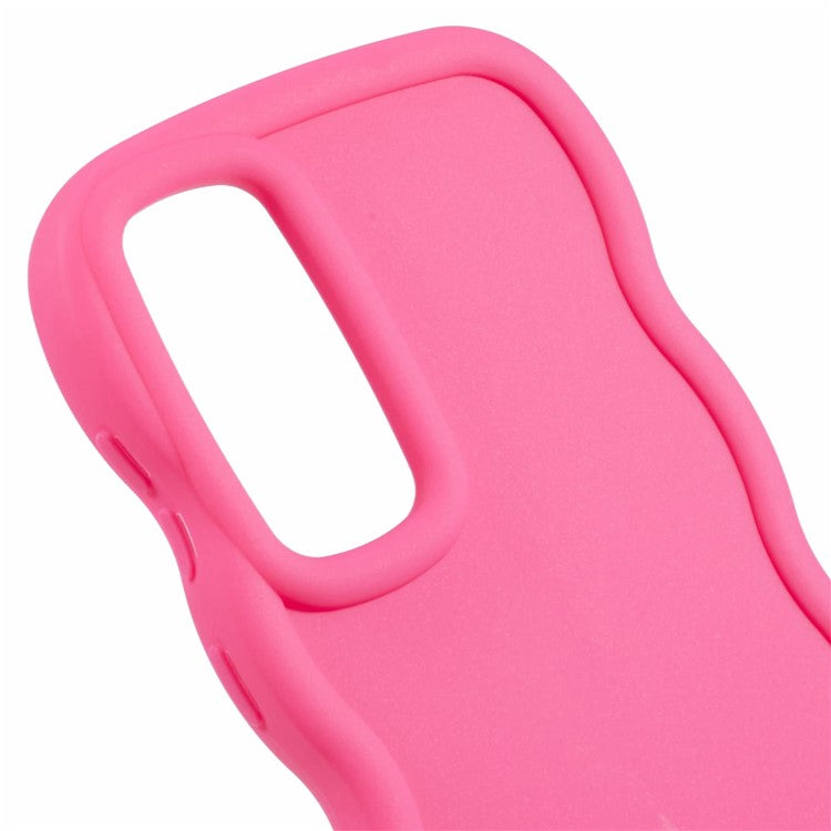 XL Series For Samsung Galaxy A55 5G Case Shockproof TPU Phone Cover with Creative Wave Frame - Rose