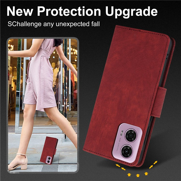 SY-001 For Motorola Moto G45 5G / G34 5G Case Butterfly Flower Leather Phone Cover - Red