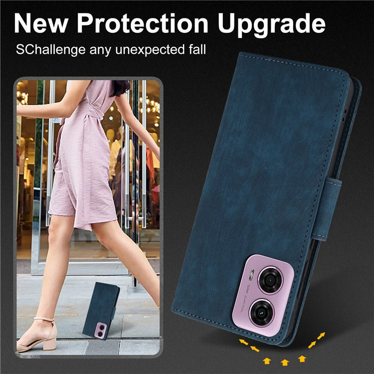 SY-001 For Motorola Moto G45 5G / G34 5G Case Butterfly Flower Leather Phone Cover - Blue