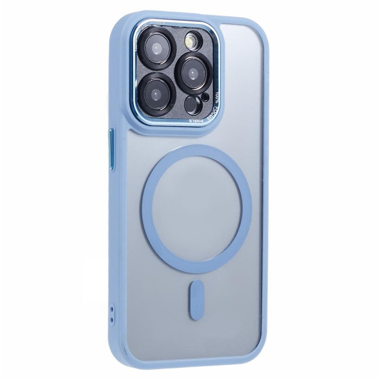 TPU+Acrylic Phone Case for iPhone 14 Pro Magnetic Phone Cover Compatible with MagSafe - Blue