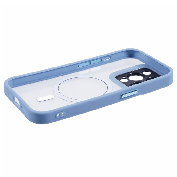 TPU+Acrylic Phone Case for iPhone 14 Pro Magnetic Phone Cover Compatible with MagSafe - Blue