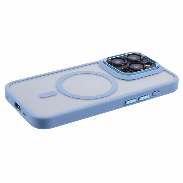 TPU+Acrylic Phone Case for iPhone 14 Pro Magnetic Phone Cover Compatible with MagSafe - Blue
