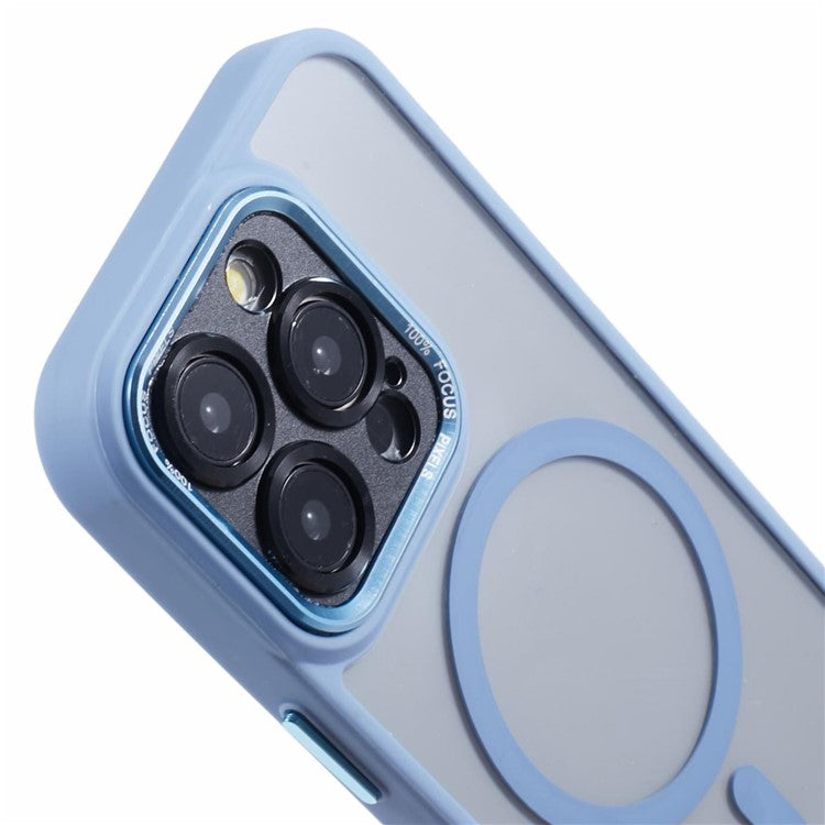 TPU+Acrylic Phone Case for iPhone 14 Pro Magnetic Phone Cover Compatible with MagSafe - Blue