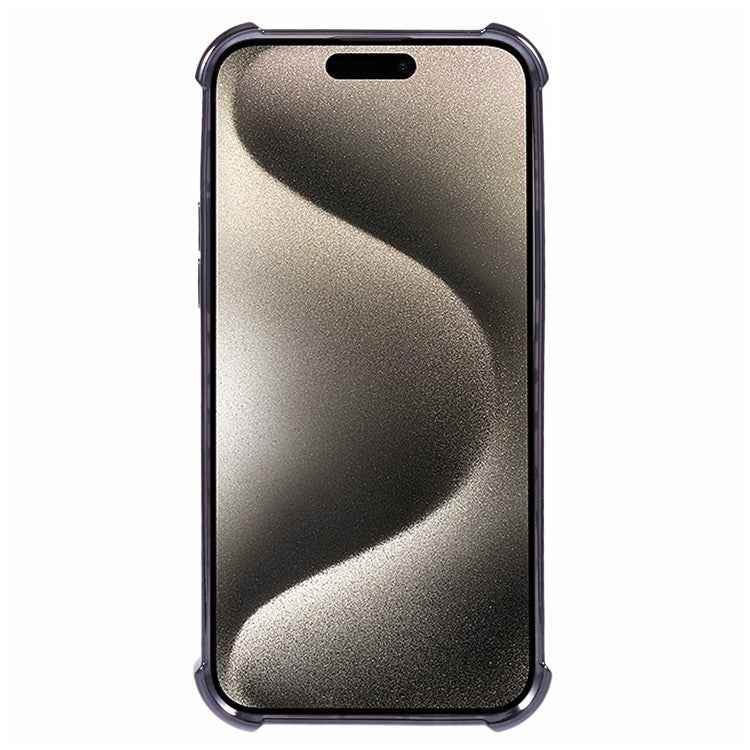 For iPhone 14 Case Electroplating TPU Phone Back Cover with Side Heart Pattern - Black