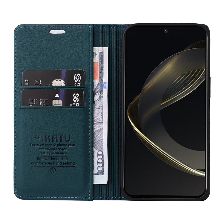 YIKATU YK-001 For Huawei nova 12 SE 4G / nova 11 SE Case Wallet Leather Phone Cover Strong Magnetic Closure - Green