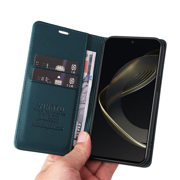 YIKATU YK-001 For Huawei nova 12 SE 4G / nova 11 SE Case Wallet Leather Phone Cover Strong Magnetic Closure - Green