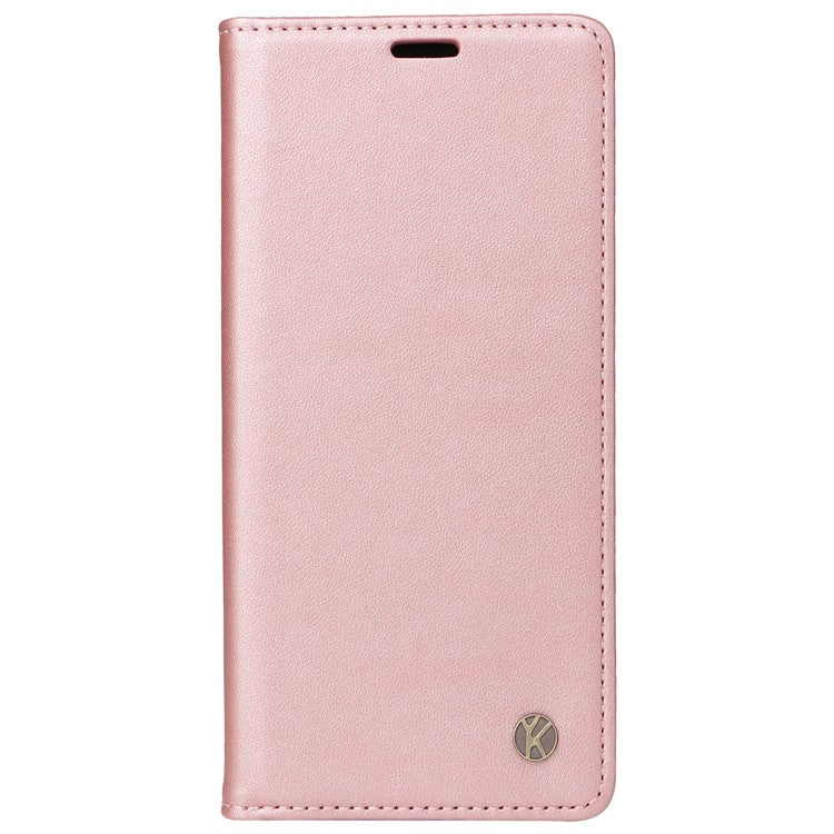 YIKATU YK-001 For Motorola Moto G45 5G / G34 5G Case Magnetic Closure Full Protection Leather Phone Cover - Rose Gold
