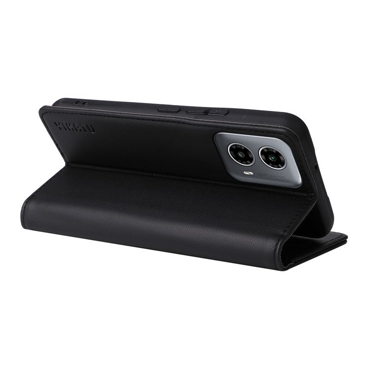 YIKATU YK-001 For Motorola Moto G45 5G / G34 5G Case Magnetic Closure Full Protection Leather Phone Cover - Black