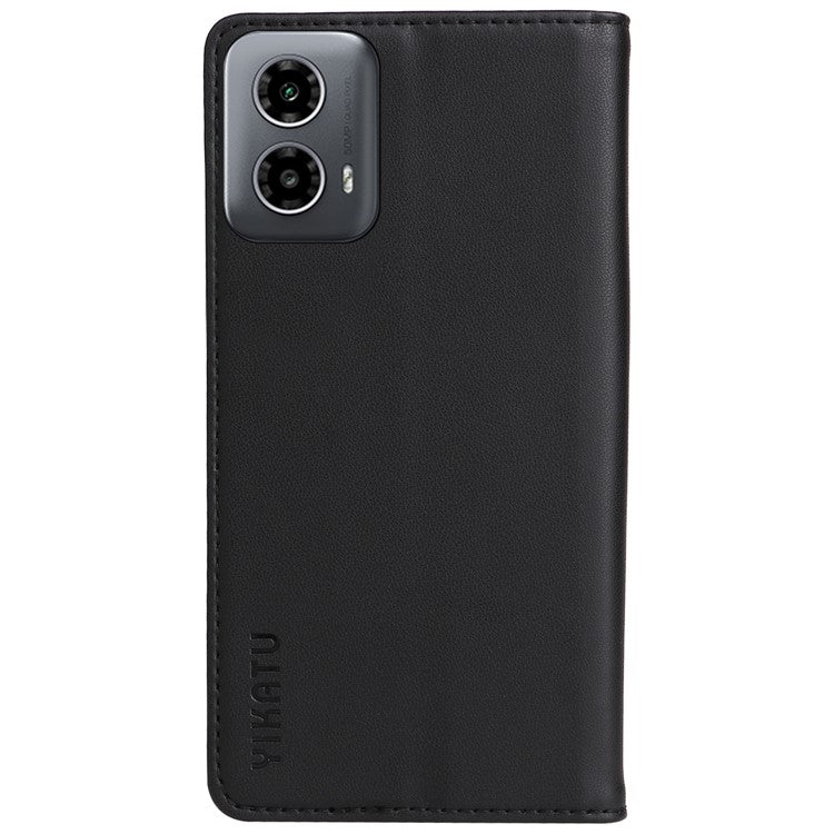 YIKATU YK-001 For Motorola Moto G45 5G / G34 5G Case Magnetic Closure Full Protection Leather Phone Cover - Black